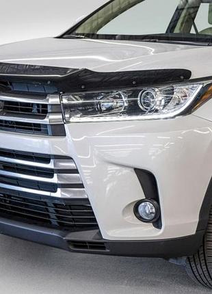 Дефлектор капота мухобойка toyota highlander 17-19 черный formfit тойота хайлендер