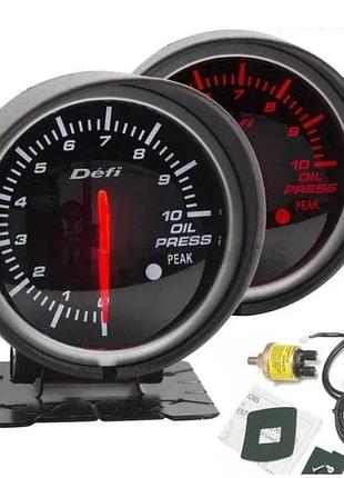 Указатель давления масла манометр стрелочный defi 60254 wh/red mini led d60мм прибор датчик автомобильный