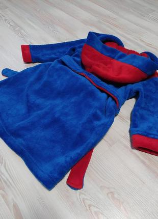 Синий халат с капюшоном и карманами с принтом spiderman от marvel9 фото