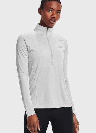 Женский серый лонгслив tech 1/2 zip - twist under armour 1320128-014