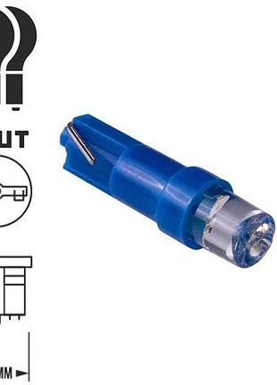 Авто лампа pulso led t5 1smd-3030 12v 0.5w 3lm синяя для панели приборов 6500k уп. 10шт.