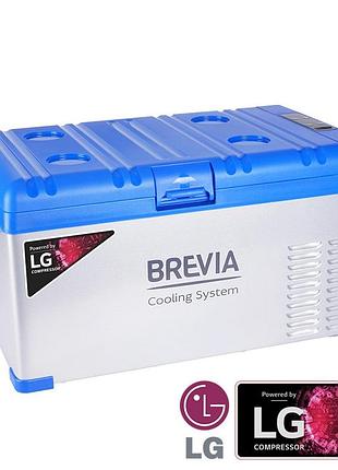 Холодильник автомобильный brevia 25l компрессорный (компрессор lg) портативный автохолодильник