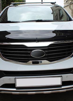 Дефлектор капота мухобойка kia sportage short 10-15 eurocap черная киа спортейдж