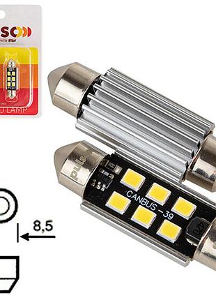 Лампа pulso c5w 39мм led софитная 9smd 2835 canbus 12v 2.9w 315lm белая для авто освещения 2шт