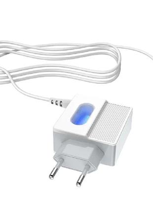 Адаптер hoco мережевий type-c cable c75 2usb 2.4a white