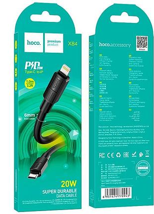 Кабель hoco type-c to lightning solid pd charging data cable x84 1m 20w black 4