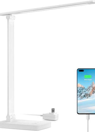 Настольная лампа lepro с портом зарядки usb, 700 люмен, регулируемая яркость, сенсорное управлени