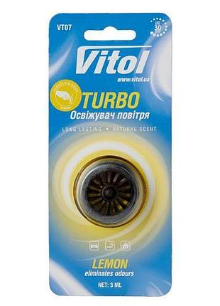 Освежитель воздуха vitol turbo lemon