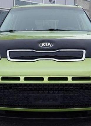 Дефлектор капота мухобойка kia soul ev 15-19 черный formfit киа соул