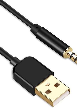 Кабель agptek 3,5 мм чоловічий штекер - usb для заряджання та передачі даних для ipod shuffle, навушників, чорний
