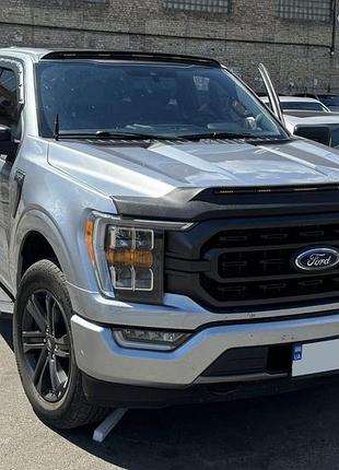 Дефлектор капота мухобойка ford f-150 21- черный avs форд ф-150