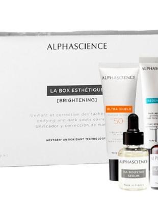 Набор по уходу за кожей с выраженной пигментацией la box esthétique [intense brightening] alphascience