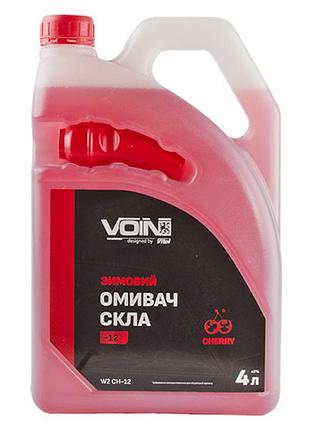 Омыватель стекла зимний voin -12 cherry 4л канистра с воронкой