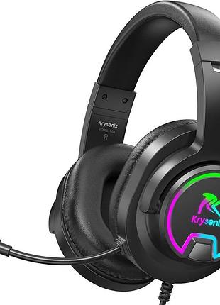 Игровая гарнитура krysenix pg3 для ps4, ps5, пк, xbox, switch, игровое устройство с шумопоглощающим микрофоном