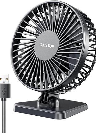 Настольный вентилятор gaiatop usb, маленький, но мощный, персональный портативный, тихий, 3 скорости, регулируемый