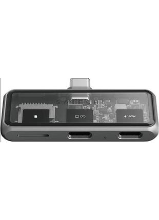 Мобільний хаб, satechi usb c, багатопортовий адаптер usb c 4-в-1, 4k hdmi, наскрізна зарядка 100 вт, швидкість передачі даних 10