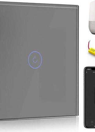Bseed wifi сменный переключатель, серый 1-канальный 1-позиционный сенсорный переключатель, совместимый с amazon alexa и google