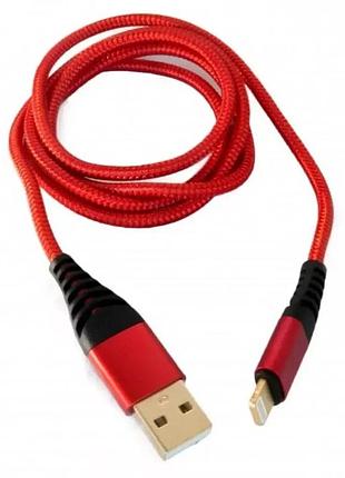 Кабель usb - lightning, iphone, extradigital, червоний, 2 м,2шт шнур лайтнинг для зарядки