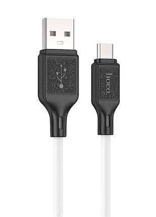 Кабель hoco x90 micro usb cool silicone charging data cable 1m 2.4a white