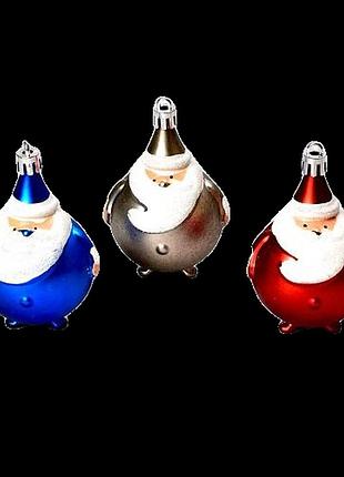Елочные новогодние игрушки "santa" магическо-новогодняя m47957 пластиковые 7 см в наборе 4шт