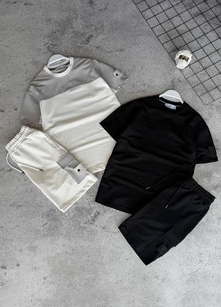 Стильні комплект футболка + шорти stone island