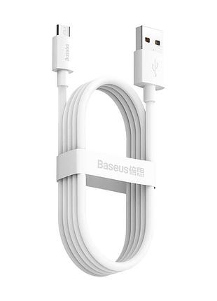 Кабель baseus micro usb simple wisdom data cable kit 1.5м белый (tzcamzj-02) 2