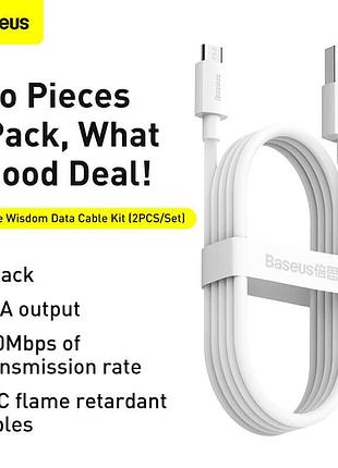 Кабель baseus micro usb simple wisdom data cable kit 1.5м белый (tzcamzj-02) 6