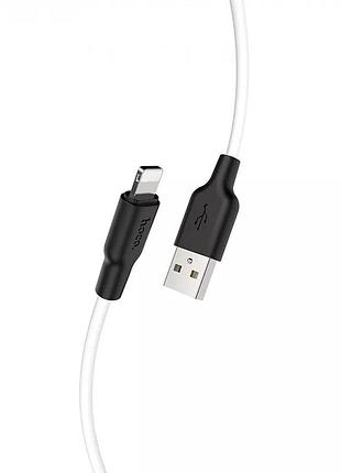 Кабель hoco x21 plus silicone lightning 1 m black/white