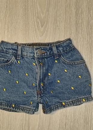 Джинсовые шорты с вышивкой denim co на 5-6 лет
