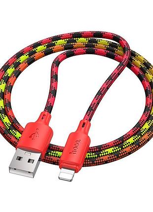 Кабель живлення hoco x116 lightning × usb-a 2.4a 1 метр червоний