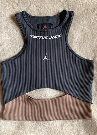 Женская майка топ jordan x travis scott cactus jack.