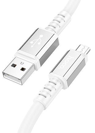 Кабель hoco micro usb strength charging data cable x85 |1m, 2.4a| white 2