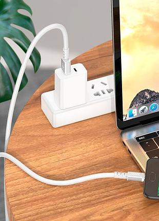 Кабель hoco micro usb strength charging data cable x85 |1m, 2.4a| white 4
