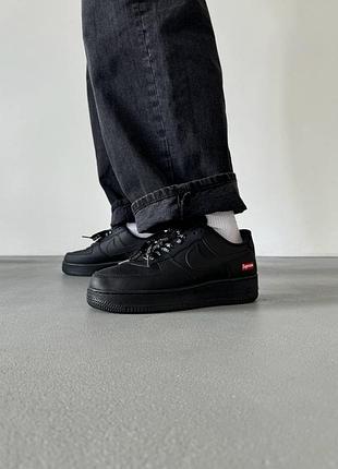 Женские кроссовки nike air force black supreme / стильные кроссовки на каждый день