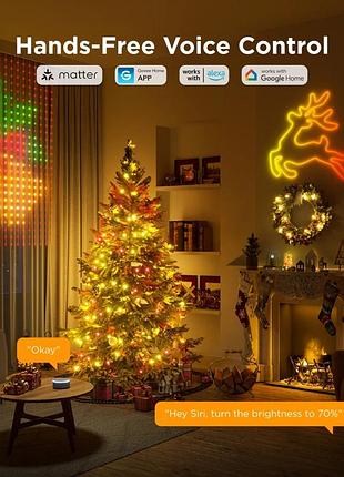 Умная новогодняя гирлянда govee christmas string lights 2 (300 led, 30 метров) - магия праздников в вашем доме!