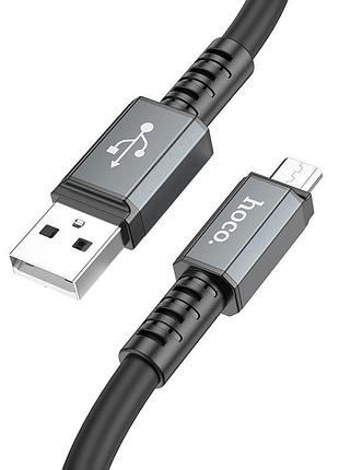 Кабель hoco micro usb strength charging data cable x85 |1m, 2.4a| black 2