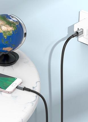 Кабель hoco micro usb strength charging data cable x85 |1m, 2.4a| black 5