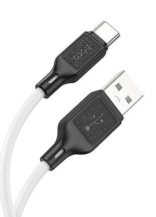 Кабель hoco x90 usb для type-c silicone charging data cable 1m, 3a white 2