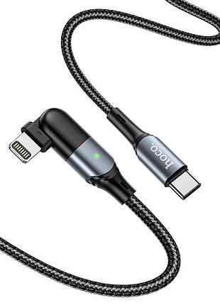 Кабель hoco type-c для lightning orbit pd data cable u100 1.2м 20вт черный 3