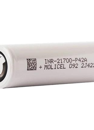 Аккумулятор li-ion 21700 4200mah высокоточный батарейный элемент grade a molicel inr-21700-p42a серый