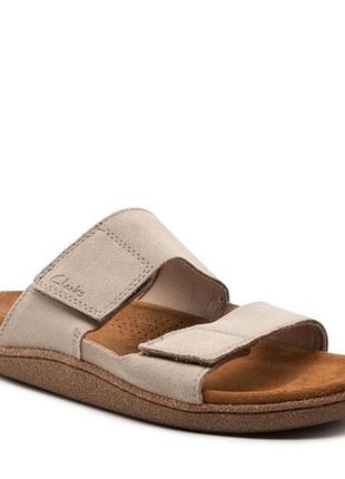 Мужские замшевые шлепанцы (сабо) clarks pilton strap