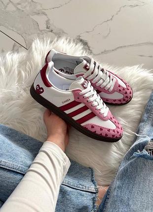 Кросівки adidas samba x comme des garçons play white pink  арт 1085