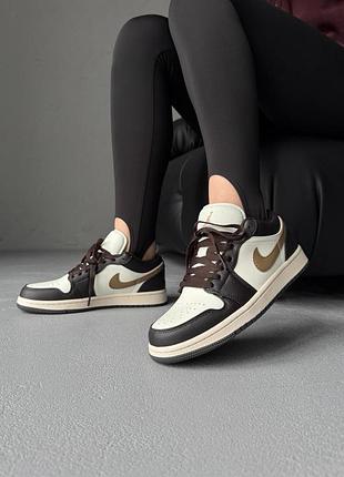 Женские кроссовки nike jordan 1 low shadow brown/sail/ стильные кроссовки на каждый день