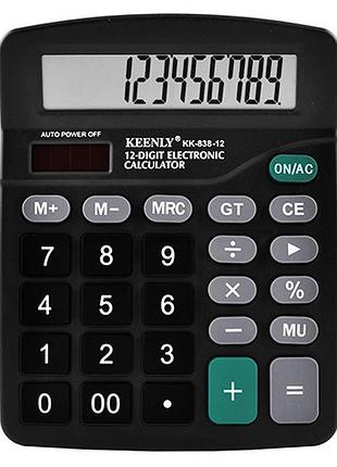 Настільний калькулятор keenly kk-838-12, 12-розрядний, чорний