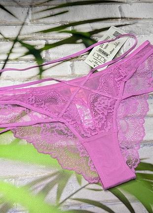 Арт.2302 трусики женские розовые кружевные hunkemoller.
