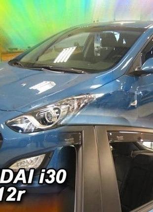 Дефлекторы окон ветровики hyundai i30 5d hb 12-17 вставные 4шт heko хендай ай 30