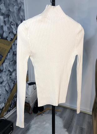 Водолазка кремова в рубчик жіноча zara