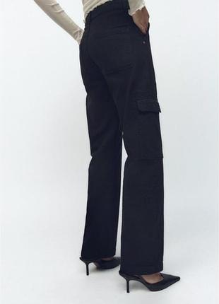Чорні карго джинси від зара zara