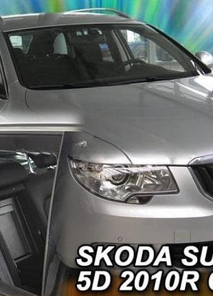 Дефлекторы окон ветровики skoda superb 2 combi 08-15 вставные 4шт heko шкода суперб