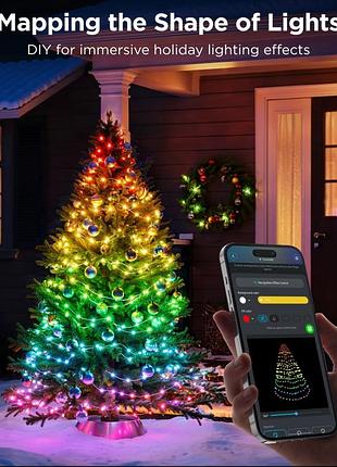 Умная новогодняя гирлянда govee christmas string lights 2 (300 led, 30 метров) - магия праздников в вашем доме!